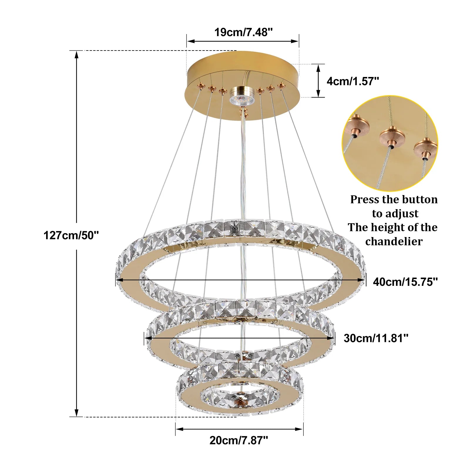 French luxury crystal chandeliers  Led ceiling lamp pendant
