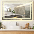 LED Bathroom Mirror 40"x 24" with Front and Backlit, Dimmable,  Anti-Fog, Shatter-Proof, Memory