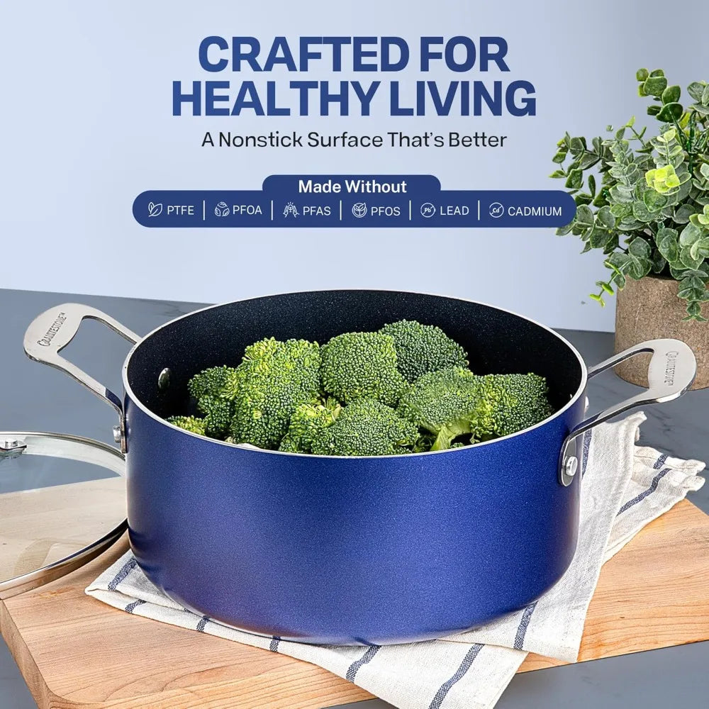 20 Pc Non-Stick  Cookware Set, with Cooking Utensils