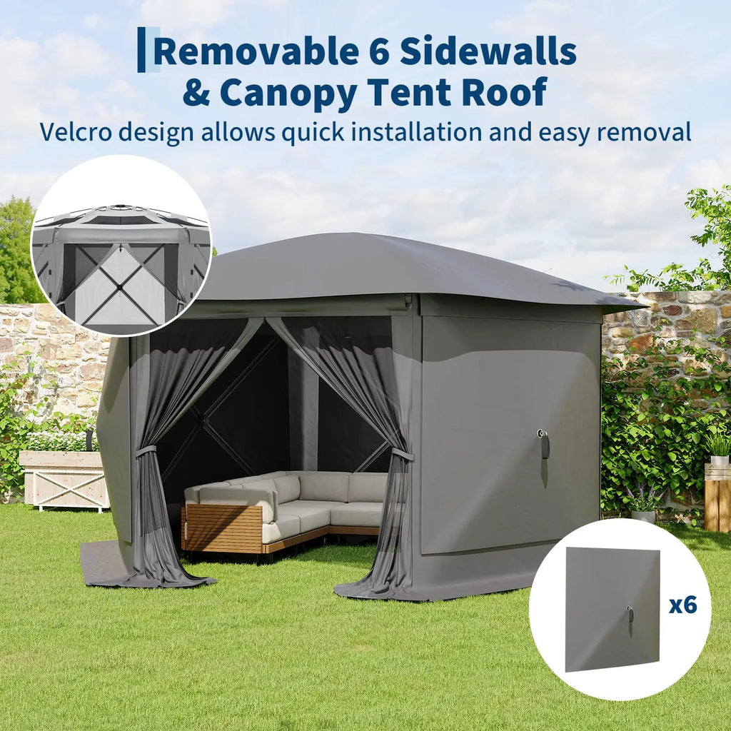 13FT  sided pop up canopy tent with mosquito netting & removeable roof