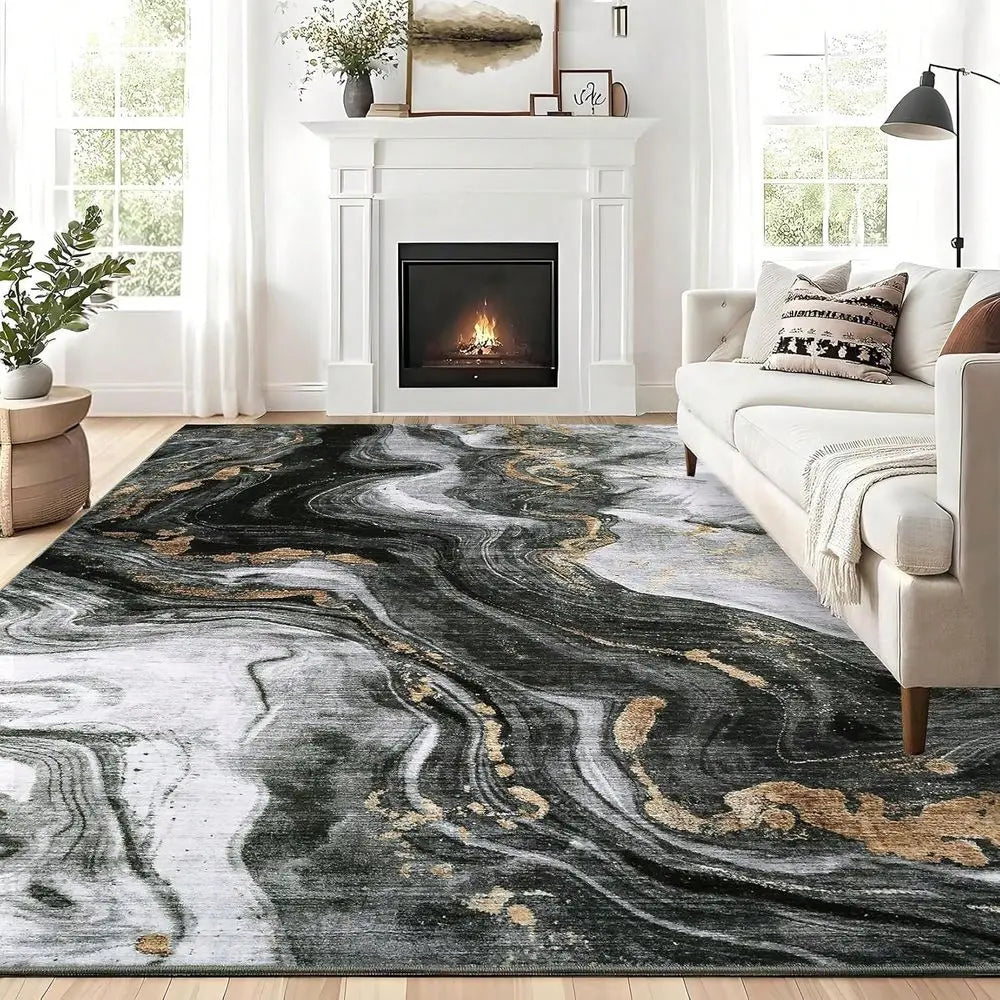 Washable Area Abstract Rugs  Non Slip