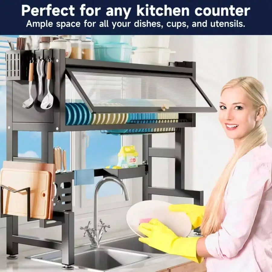 Over The Sink Dish Drainer Drying Rack 3 Tier