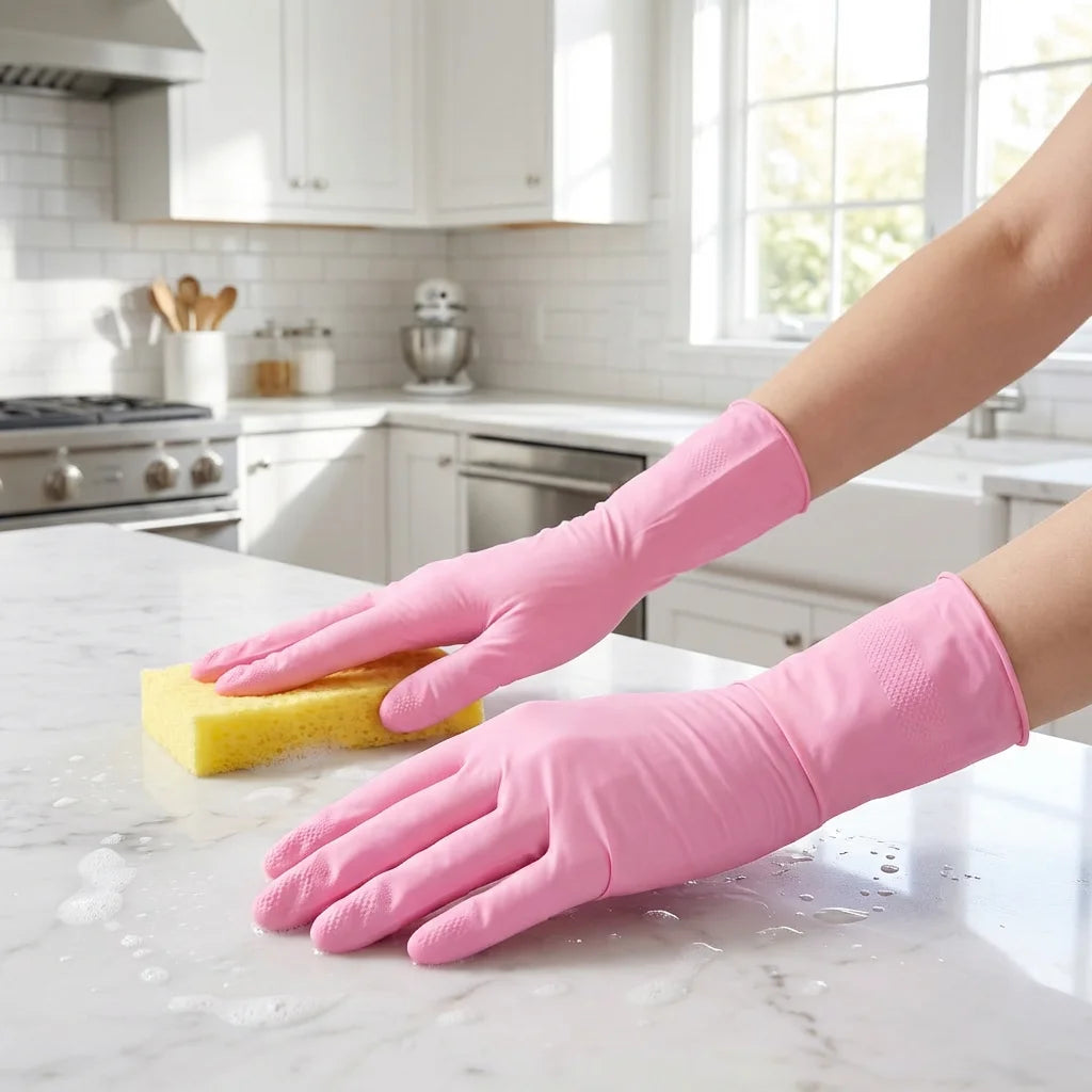 100 Pcs Pink Nitrile Gloves, Stretch Resistant , Disposable & Durable