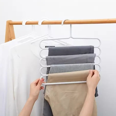 Non-Slip Multi-Layer Pants Hanger,, Prevents Sliding, Keeps Pants Neat & Tidy