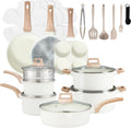 , 25-Piece Nonstick Induction  Cookware Set with Removable Handles,  Stackable RV Pots & Pans