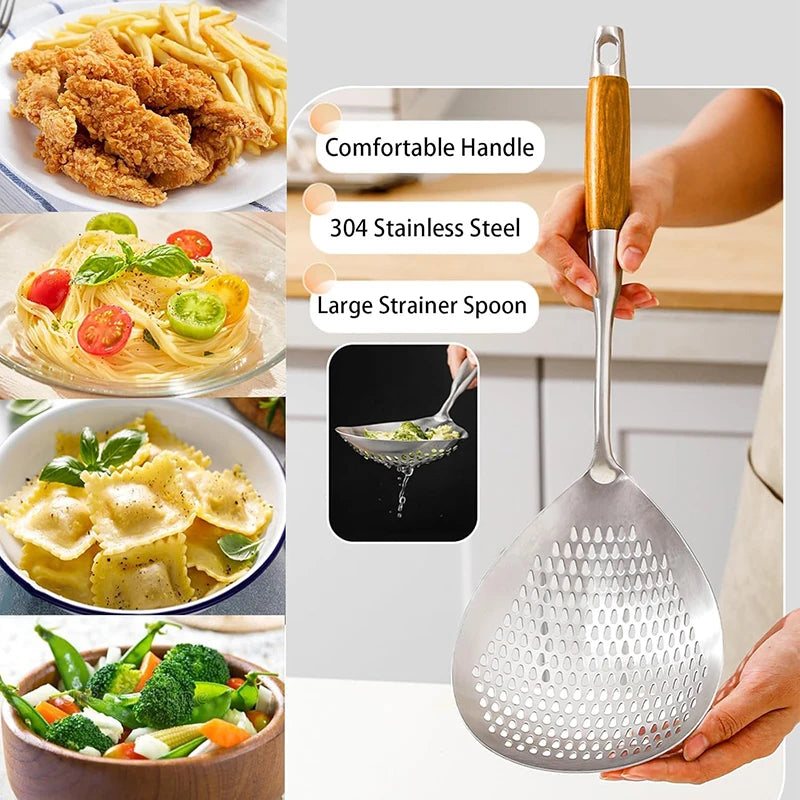 Stainless Steel Spider Strainer Skimmer Ladle , Kitchen Utensils Wire