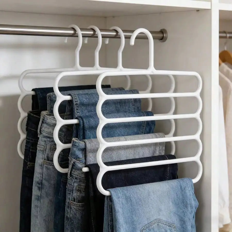 5/10pcs Space Saving Clothes Multi-Layer Non-Slip Clothes Hanger for Closet Organization
