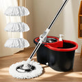 ° Spin Mop Bucket Set with Wringer, Stainless Steel Basket & Rotating Microfiber Mop Head