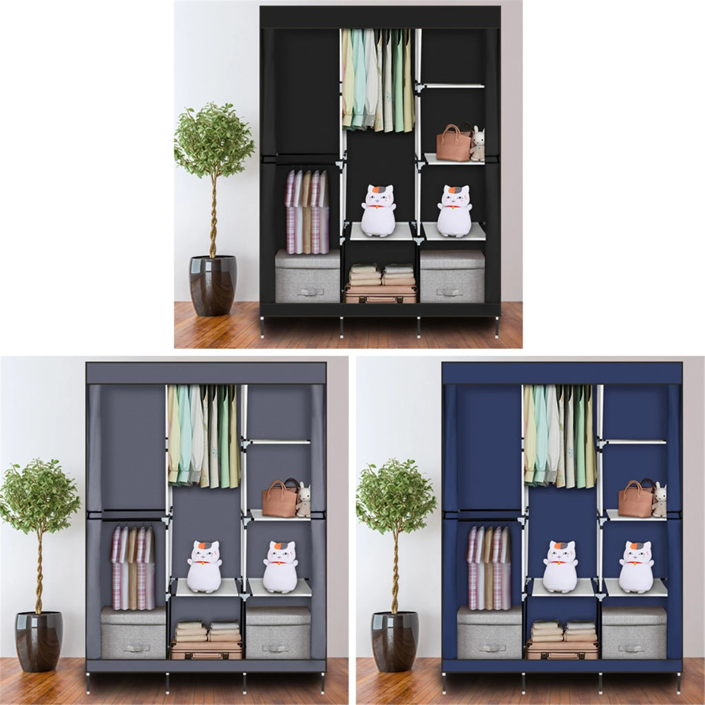71" Portable Closet Wardrobe Clothes Rack  Organizer with Shelf