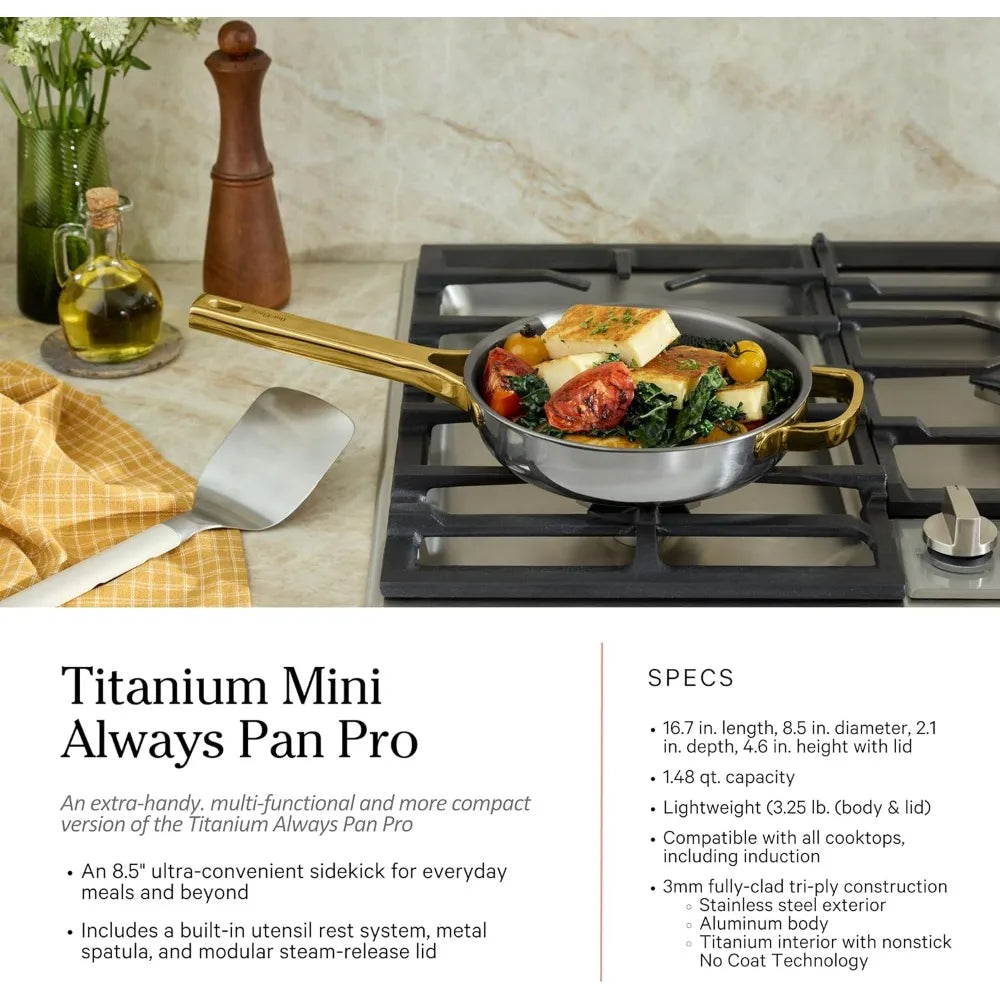 titanium pro cookware set (4-piece)  | nonstick no-coat ,  stainless steal