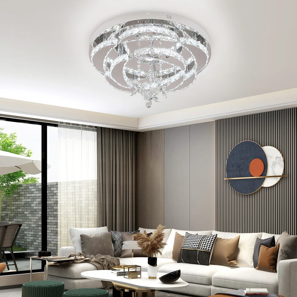 Chandelier Ceiling Lamp   Crystal Led  Pendant Light RC Dimmable Luminaire