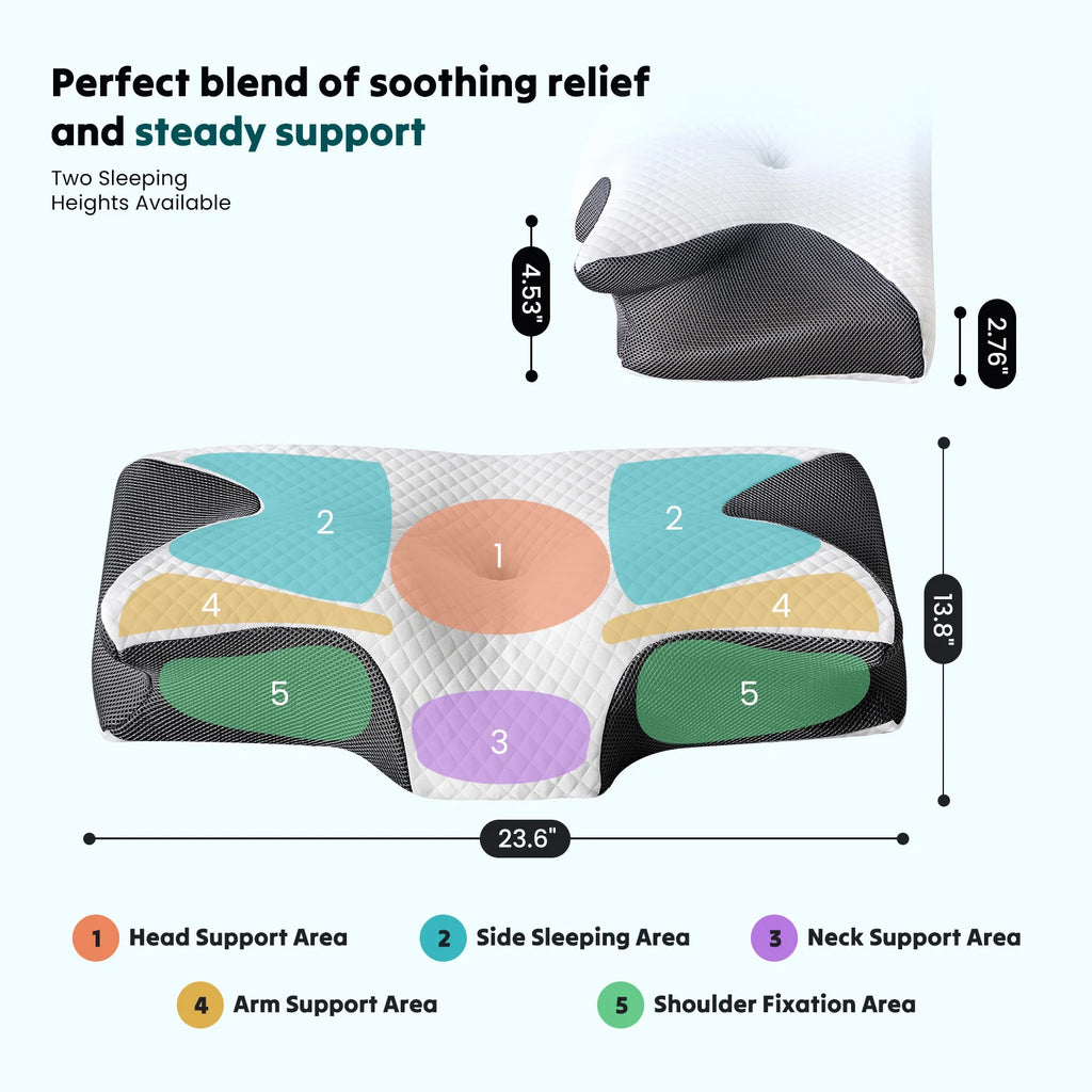 Cervical Memory Foam Pillow for neck Pain  Relief With Cooling Cover