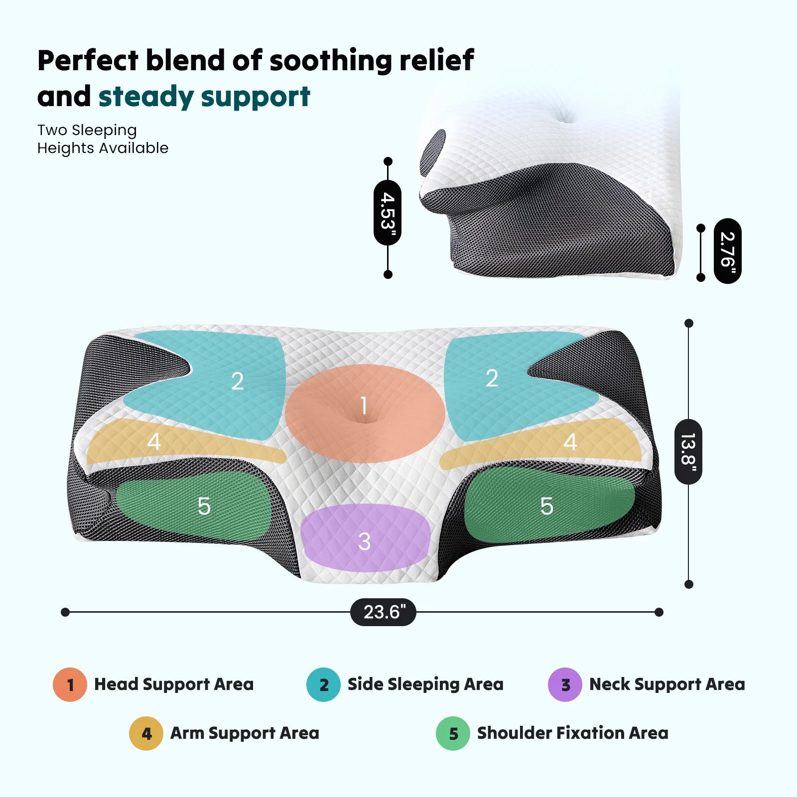 Cervical Memory Foam Pillow for neck Pain  Relief With Cooling Cover