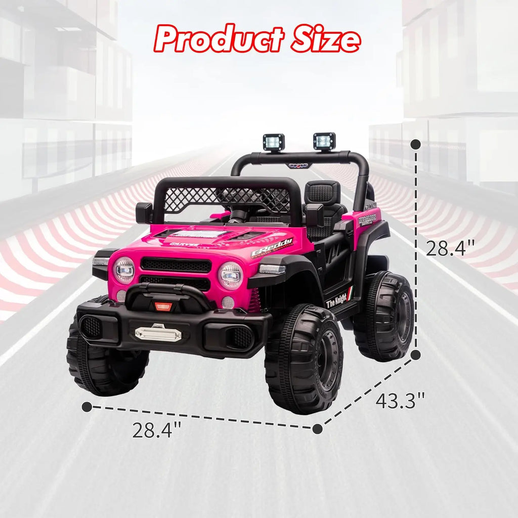 12V 2 Seater Kids Ride-On Electric Car with Remote Control, Music & LED Lights