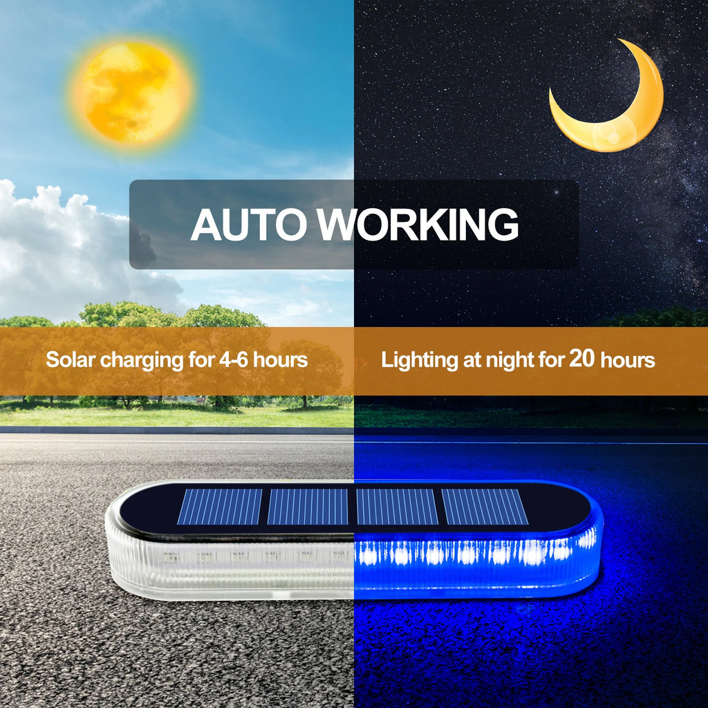 4-Pack Solar LED Deck Lights, Waterproof, Auto On/Off Blue 5 Year Lifespan