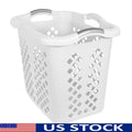 2 Bushel Plastic Laundry Basket Hamper with 4 Handles Breathable Ventilation Durable