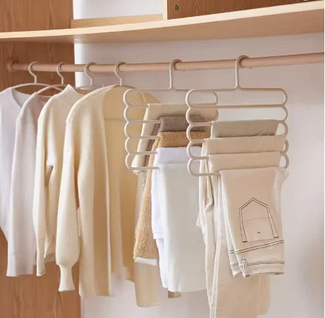 Non-Slip Multi-Layer Pants Hanger,, Prevents Sliding, Keeps Pants Neat & Tidy
