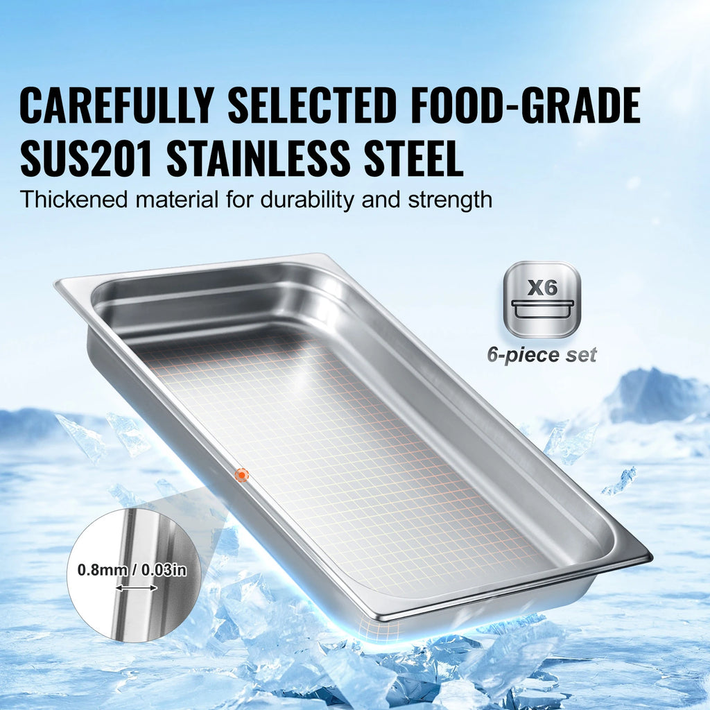 Buffet Chafing Dishes 8.5L20L  Stainless Steel Steam Table Pans &  Food  Trays