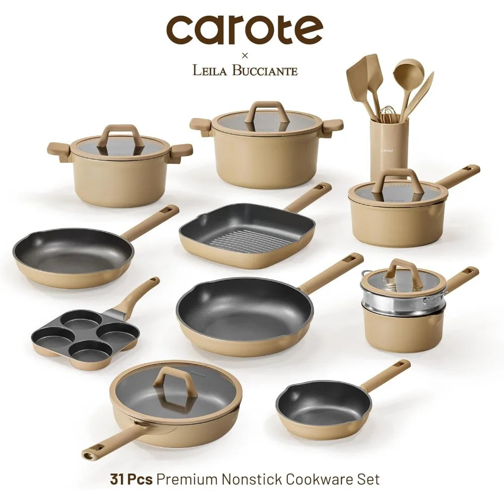 31PCS , Nonstick Cookware Titanium Induction  Cookware  Set