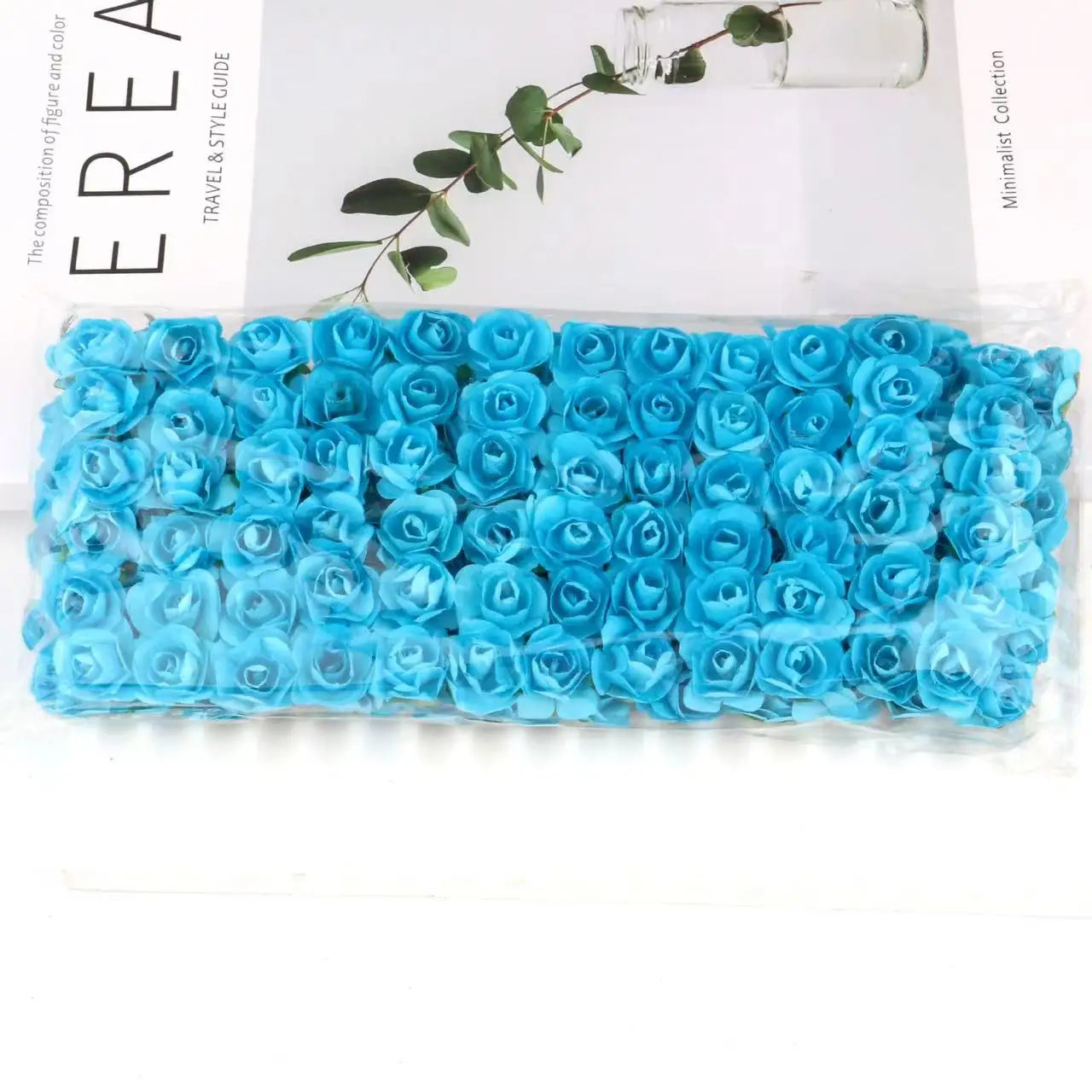 144PCS 1.5 cm Artificial Mini Paper Rose Flower Bouquet