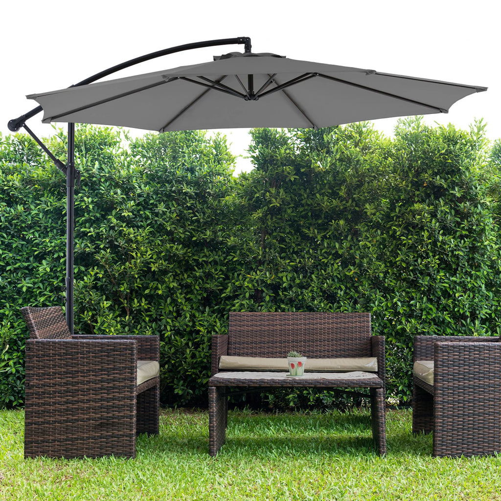 10FT Outdoor Patio Umbrella Hanging  Easy Tilt Adjustment UV Protection