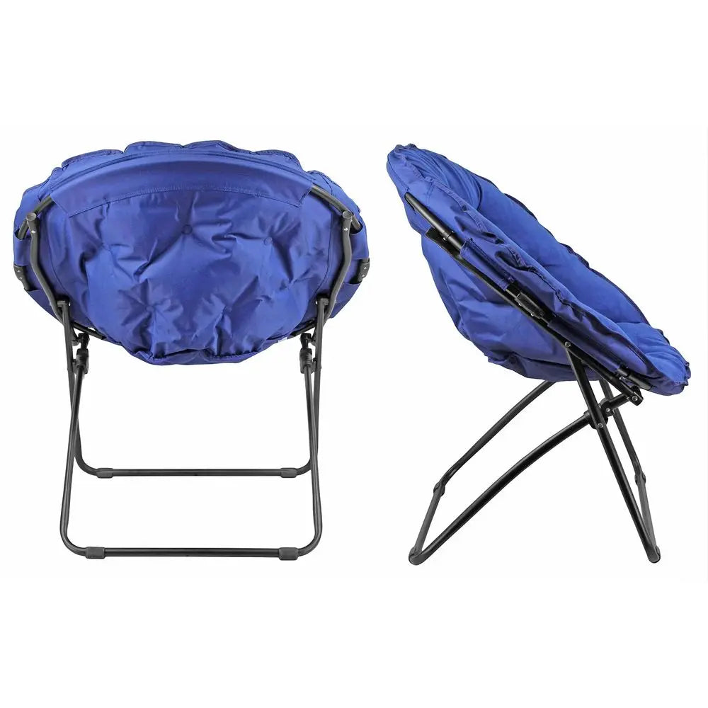 Portable Round Foldable Padded Dish Saucer Chair, Perfect for Gaming, Reading, Bedrooms, Dorm Rooms, Lounging or Living Rooms,