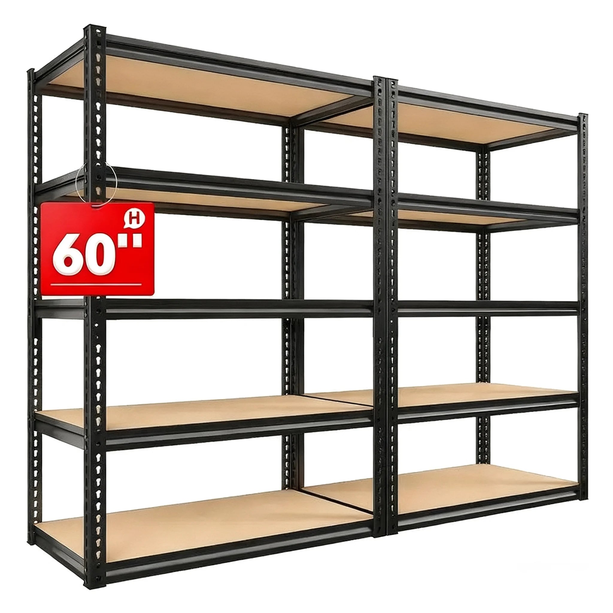 60/72 Inch two-piece set Heavy-duty Metal Storage Rack,