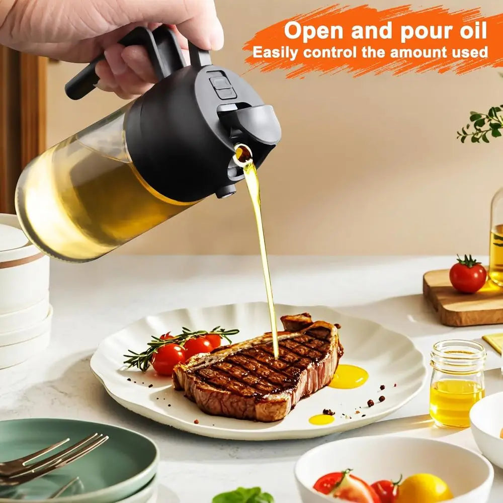 2 in 1 Glass Oil Sprayer & Dispenser, 16oz/