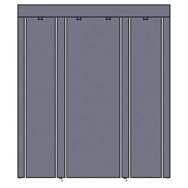 69" Portable Clothes Closet Wardrobe Storage Organizer with Non-Woven Fabric  Extra Strong and Durable