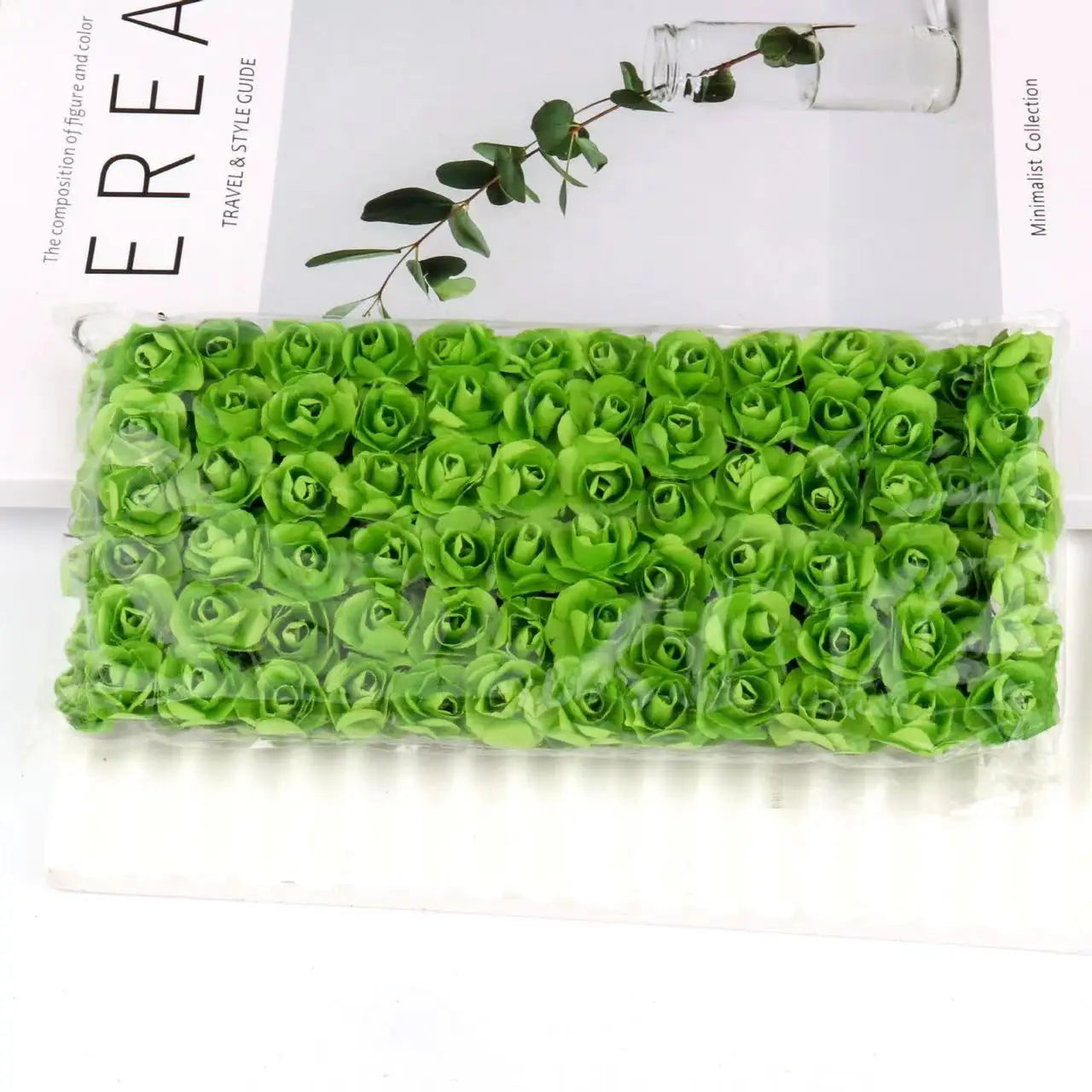 144PCS 1.5 cm Artificial Mini Paper Rose Flower Bouquet