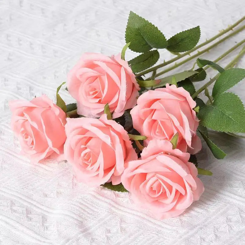 1/5/10/20pcs Artificial  Realistic Fake Rose Flowers