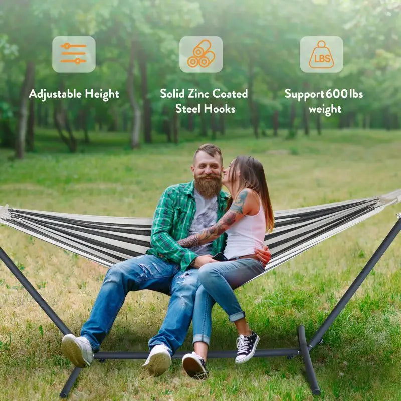 Gyroor portable   Hammock  bed with stand, 600lb Capacity ,with Storage Bag included