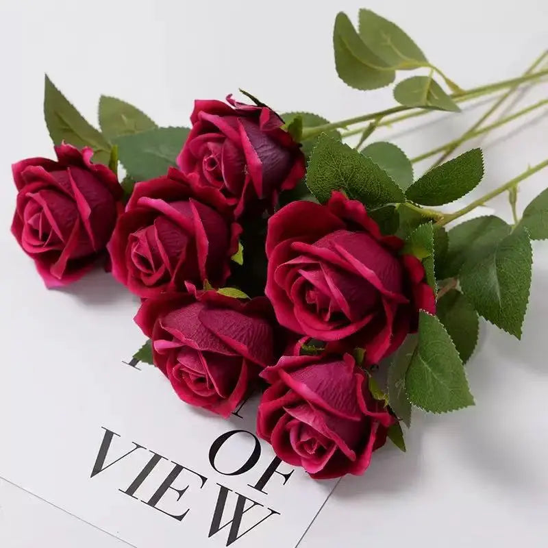 1/5/10/20pcs Artificial  Realistic Fake Rose Flowers