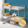 Metal Bunk Bed Twin Over Twin, Heavy Duty with Flat Steps for Kids, Teens & Adults,