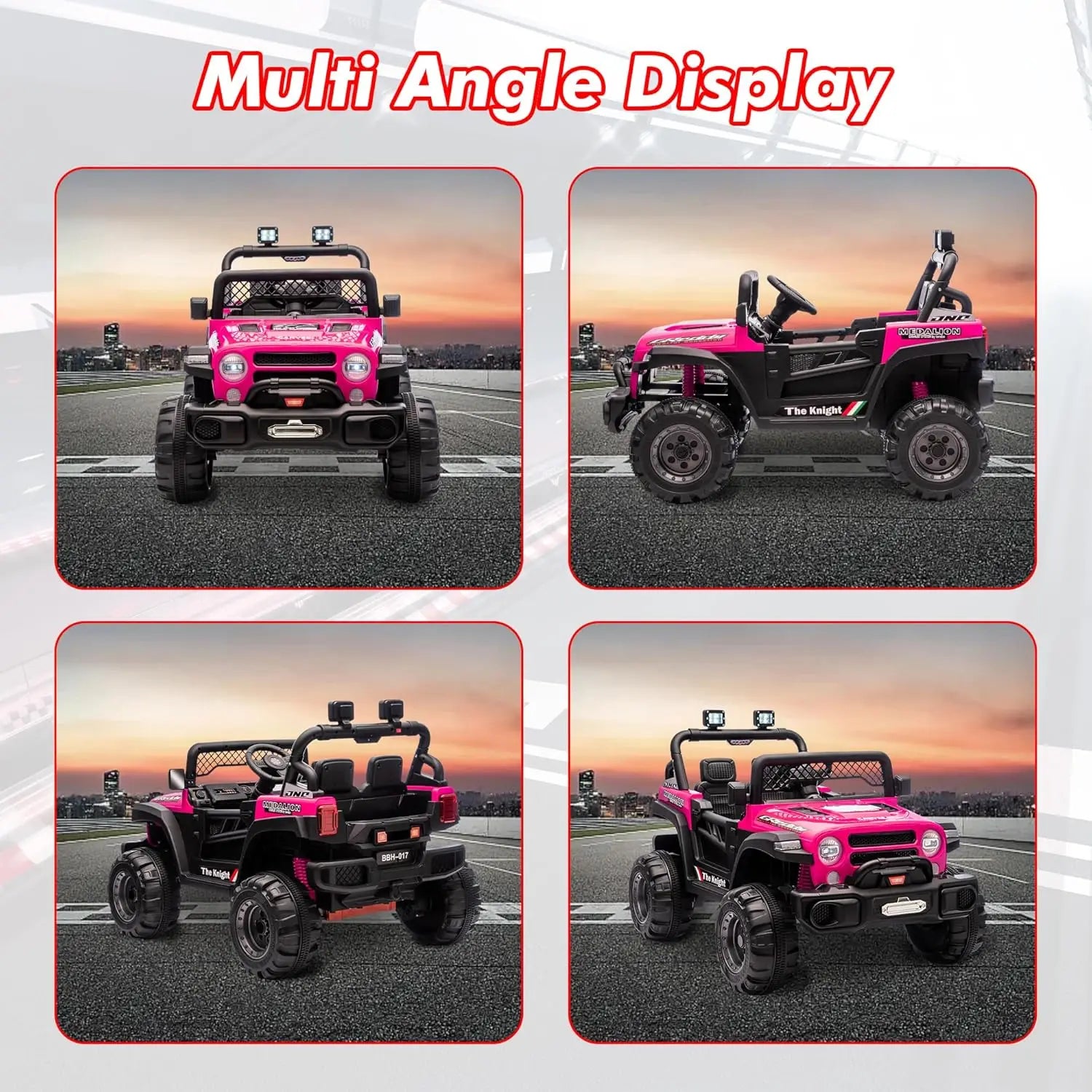 12V 2 Seater Kids Ride-On Electric Car with Remote Control, Music & LED Lights