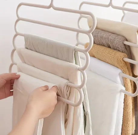 Non-Slip Multi-Layer Pants Hanger,, Prevents Sliding, Keeps Pants Neat & Tidy