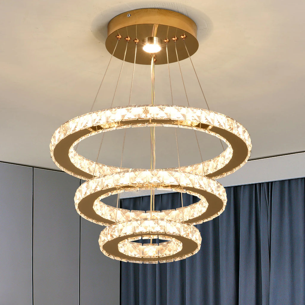 French luxury crystal chandeliers  Led ceiling lamp pendant