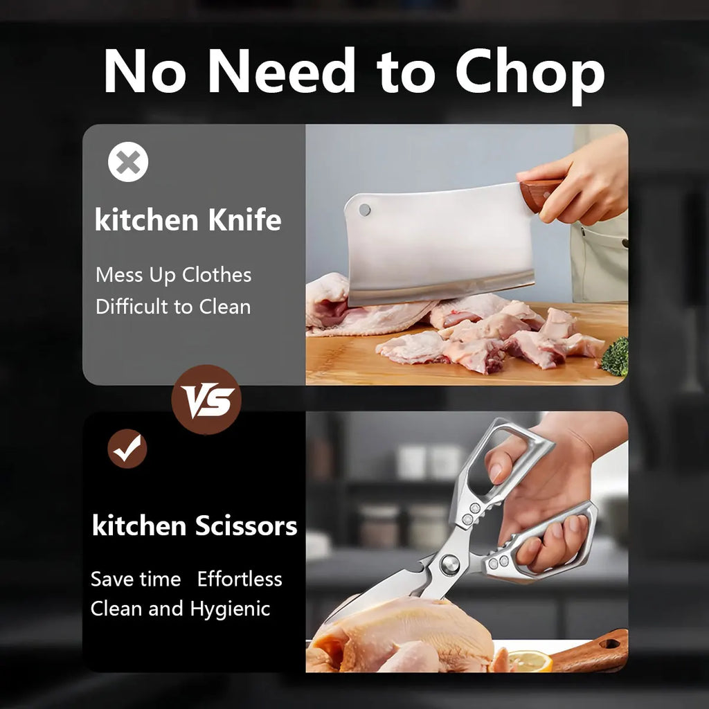 Stainless Steel Kitchen Shears Multifunctional   Cutting Vegetables Meat Fish