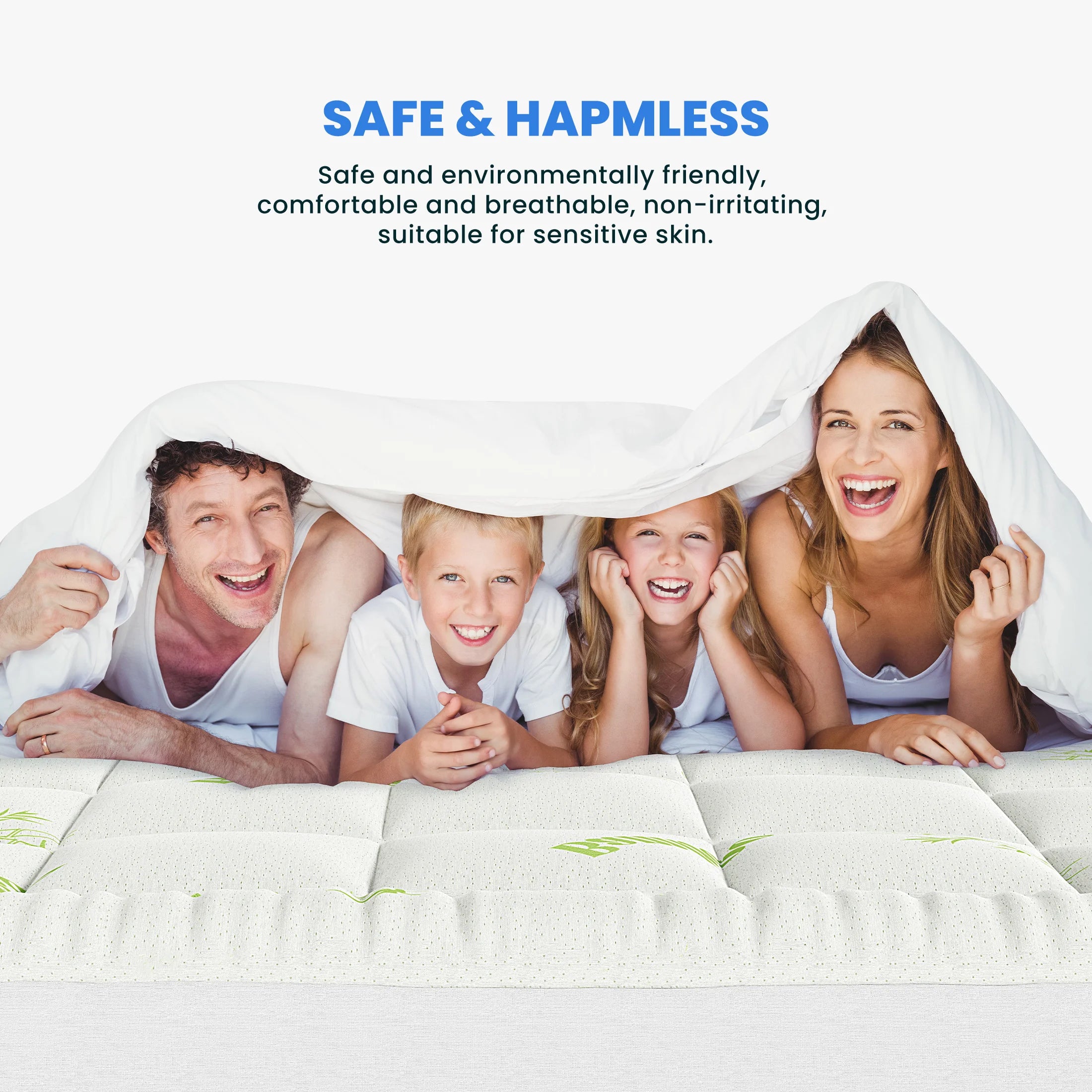 MCQ 400g Bamboo Viscose Mattress Topper Ultra Soft Pillow Top with Stretchable Pockets Breathable Cooling