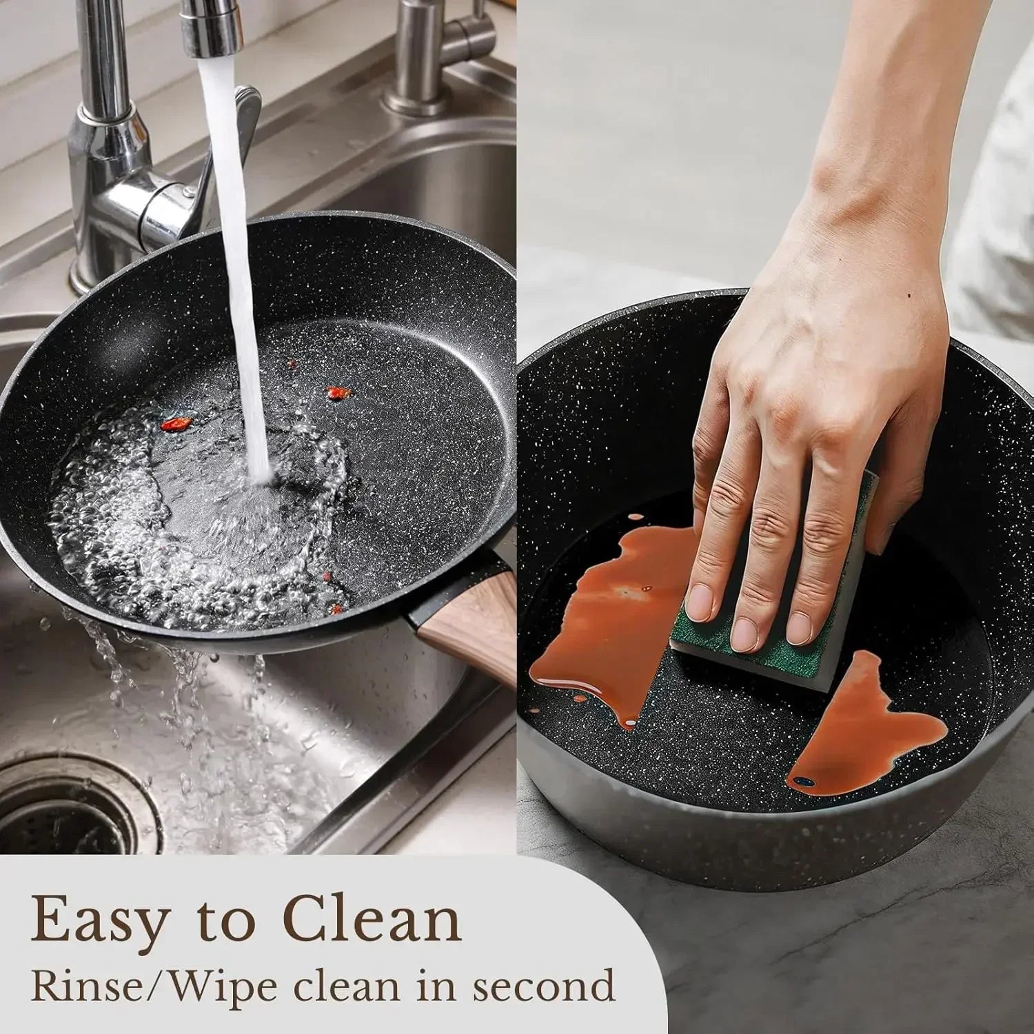 25 Pcs , Nonstick Ceramic Cookware Sets, Non-Toxic, , Induction Compatible,