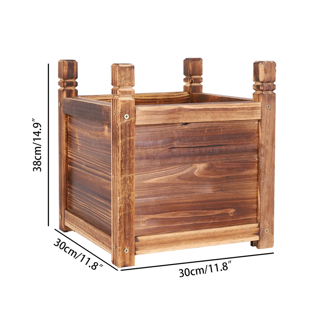 Wooden Raised Flower Bed Indoor Outdoor Vegetable Herb Planter Pot Garden display