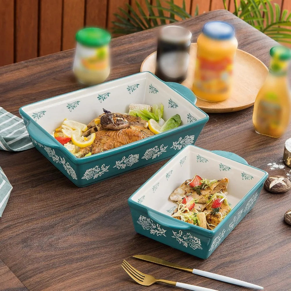 Ceramic Baking Dish Set 3-Piece Casserole Dish for Oven, Microwave & Freezer