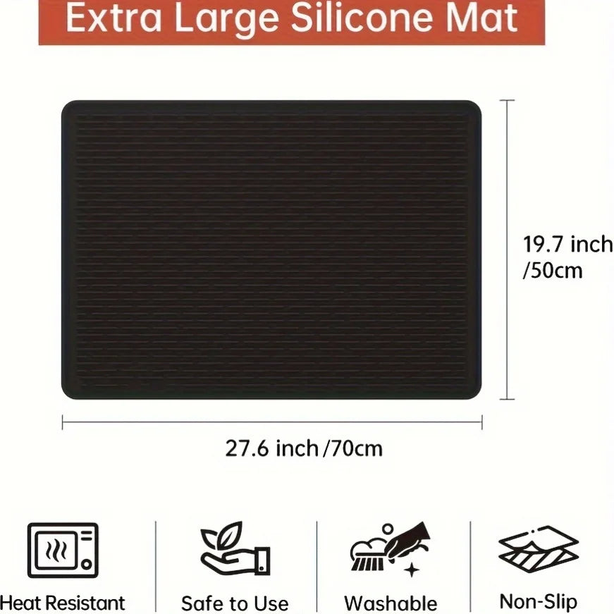 Silicone Stove Top Cover Mat, Heat Resistant Electric Glass Cooktop Protector,