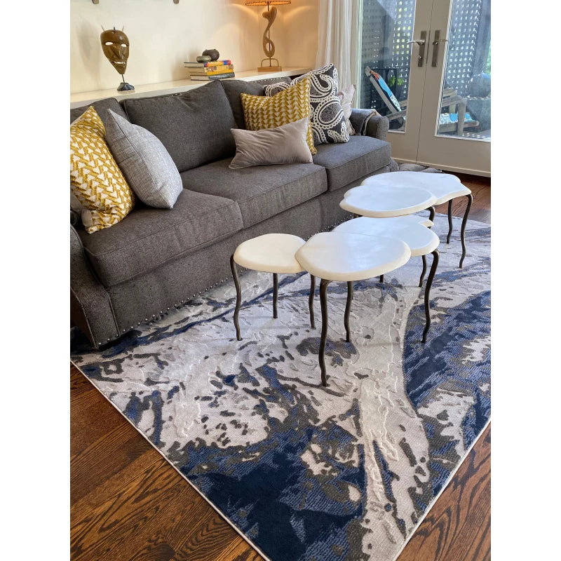 , Abstract, Textured, High-Low Cut Pile 9'3 x 12' Rectangle Area Rug