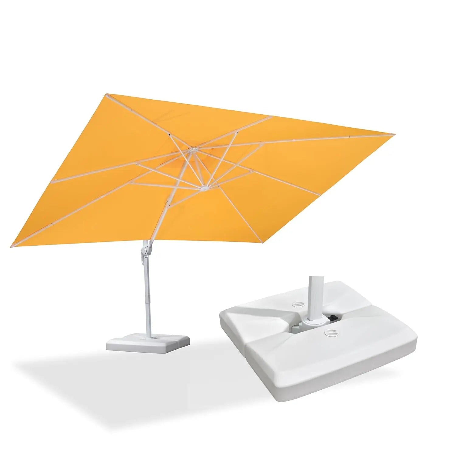 10' × 13' Patio Umbrella With Base Square  Offset Windproof with 360°,