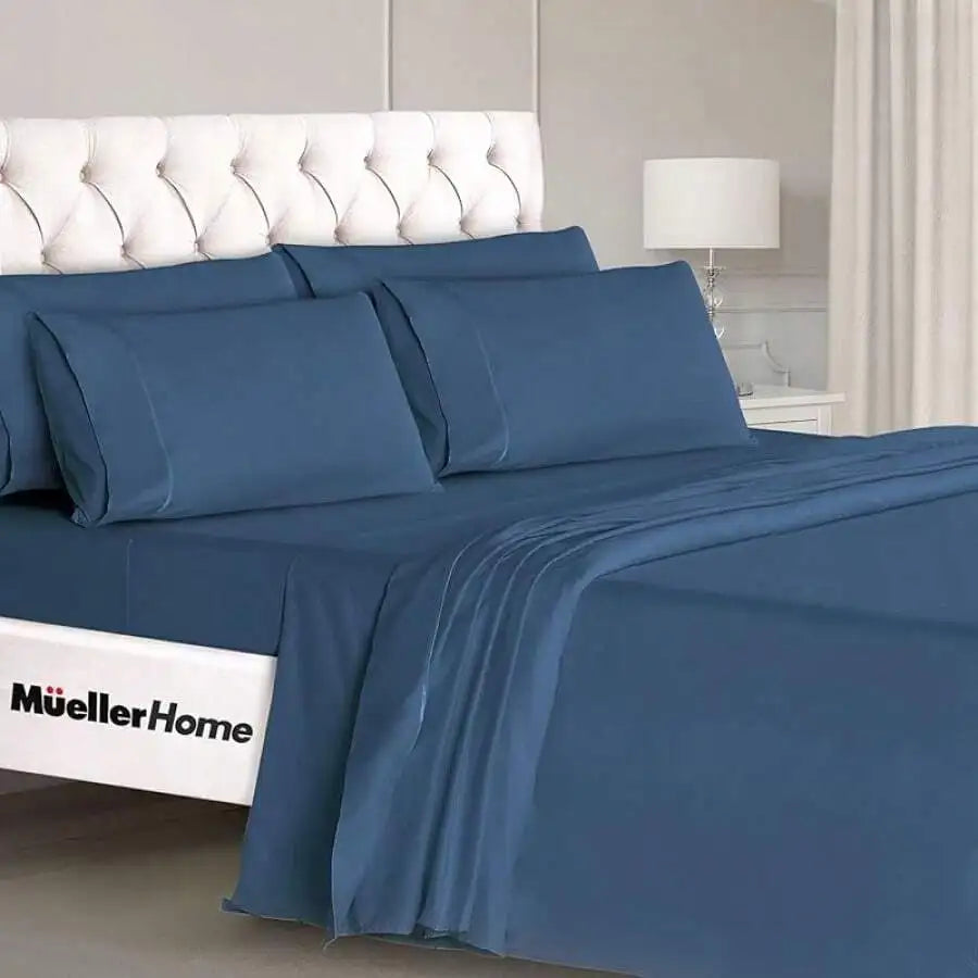 6 PC  Luxury  Cooling Sheet Set, Ultra soft, Breathable, Deep Pocket, Wrinkle-Resistant