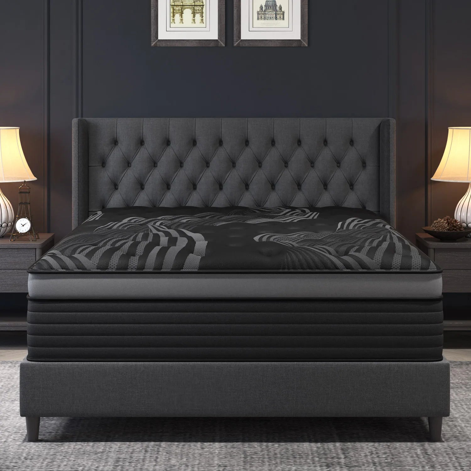 12"14" Gel Memory Foam Hybrid Pocket Spring Mattress, Medium Firm, Motion Isolating,  Twin/Full/ Queen /King  Mattress In A Box,