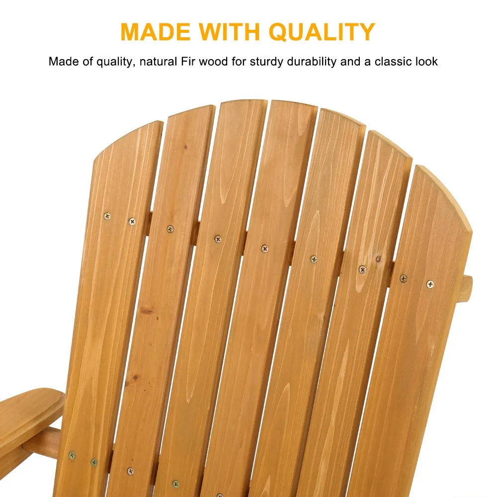 Set of 2 Adirondack Outdoor folding Patio Deck Wood Lounge Chair