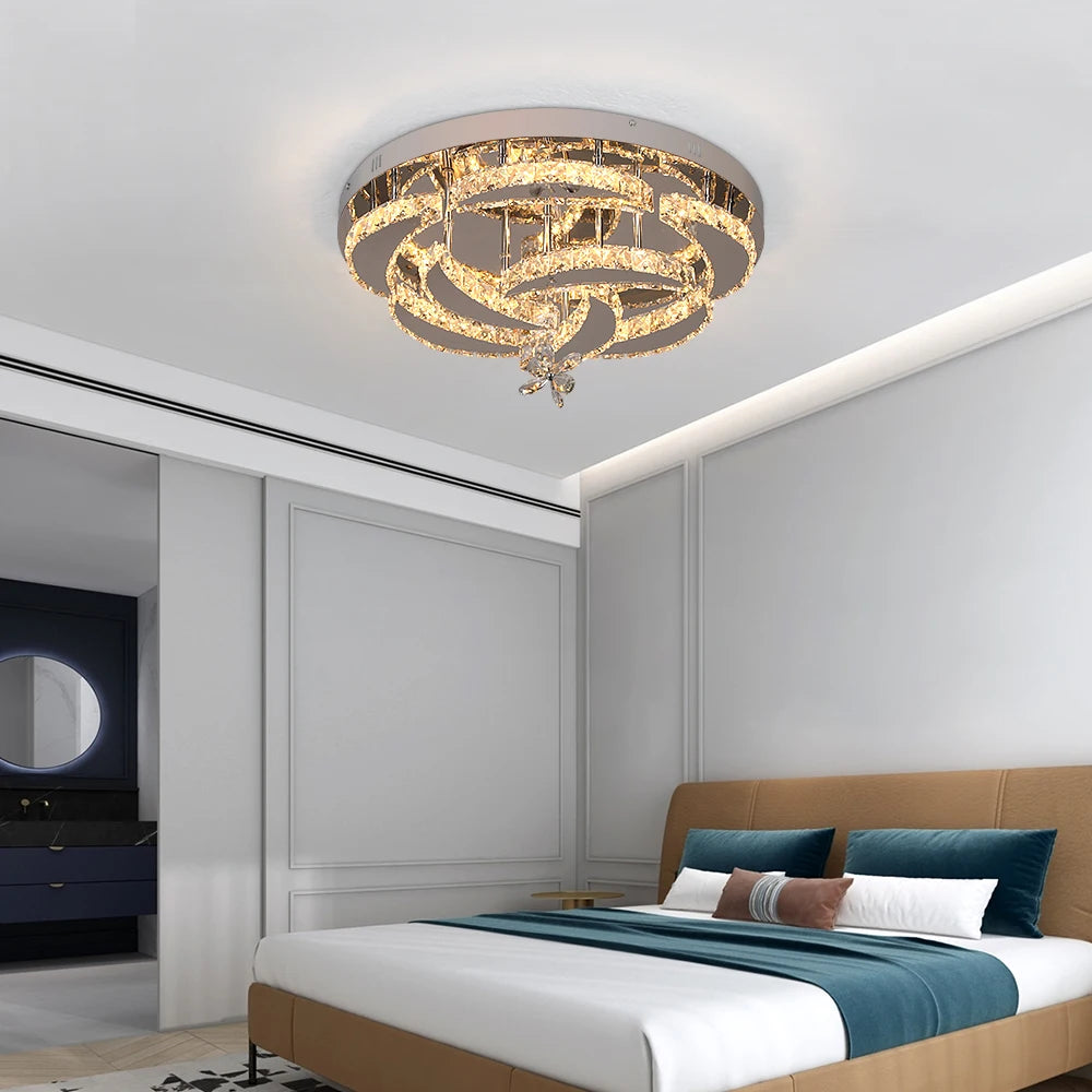 Chandelier Ceiling Lamp   Crystal Led  Pendant Light RC Dimmable Luminaire