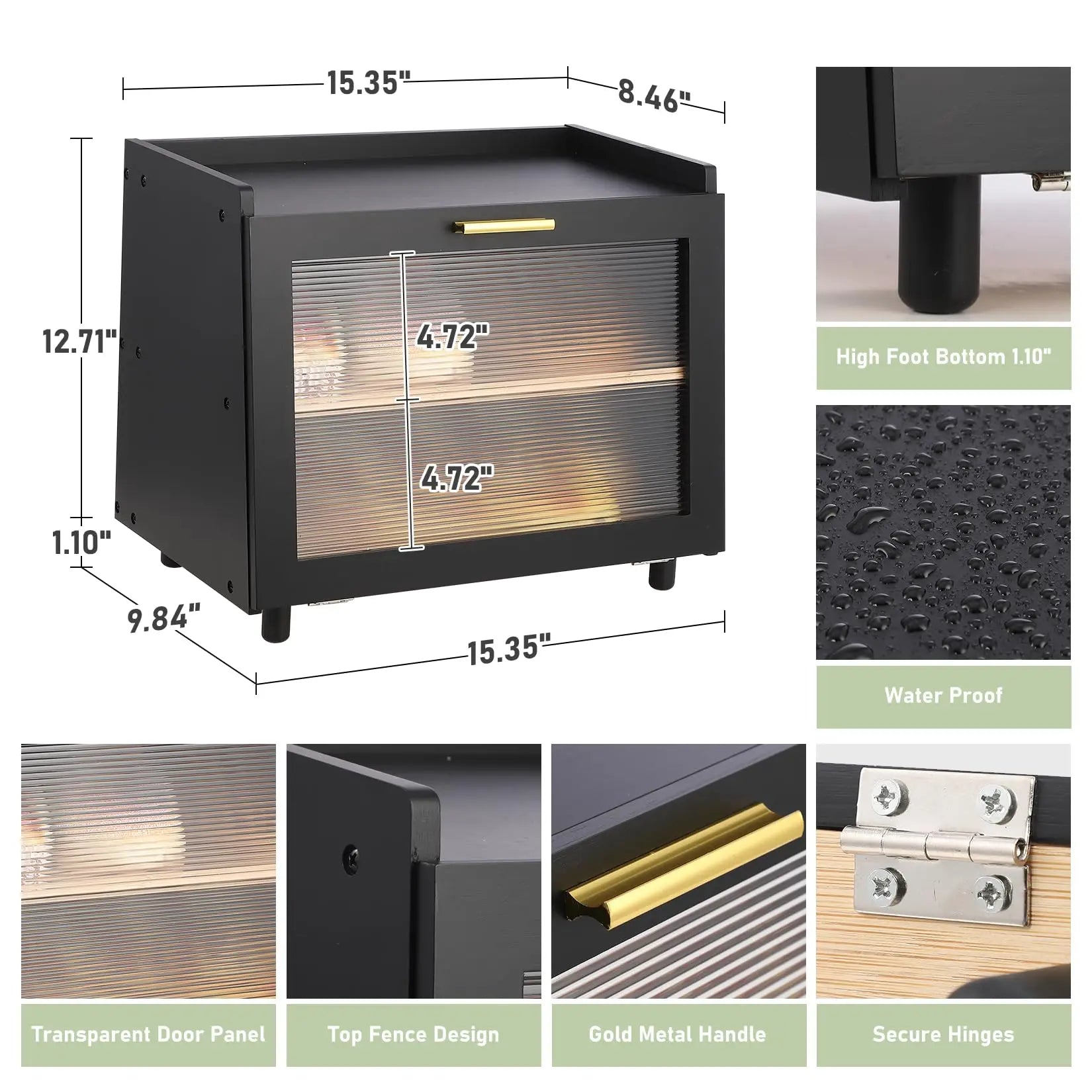 Double Layer Bamboo Bread Box for  Kitchen Counter Storage